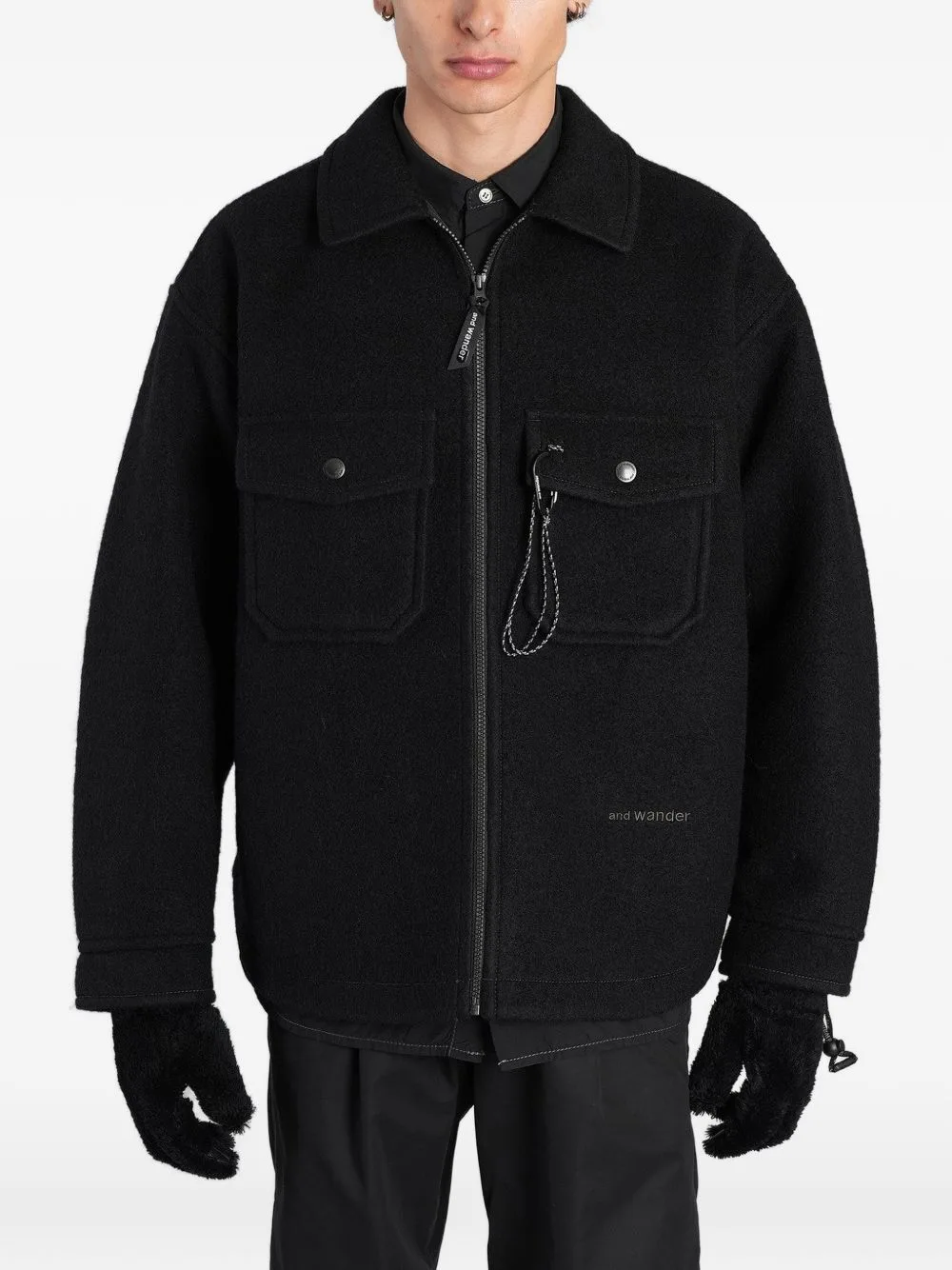 Zip-Up Utility Bomber Jacket by and Wander