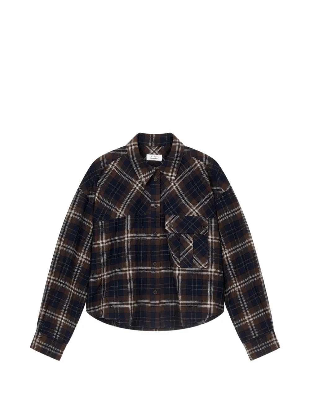 Checkered Cropped Shirt by TOMBOY