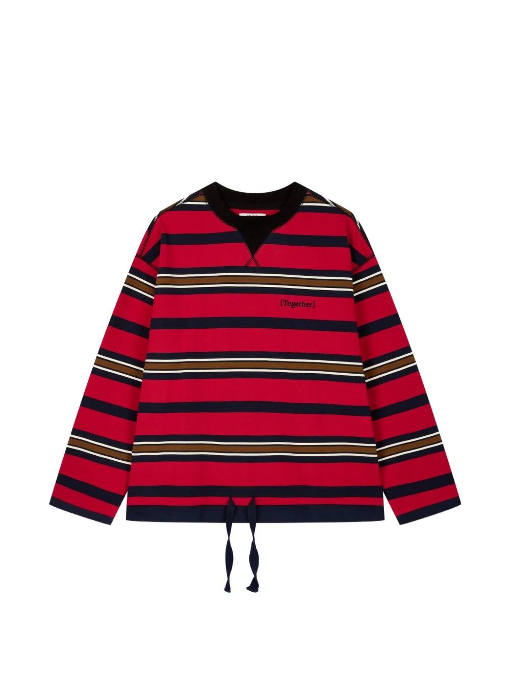 Adjustable-Hem Striped Sweatshirt by TOMBOY