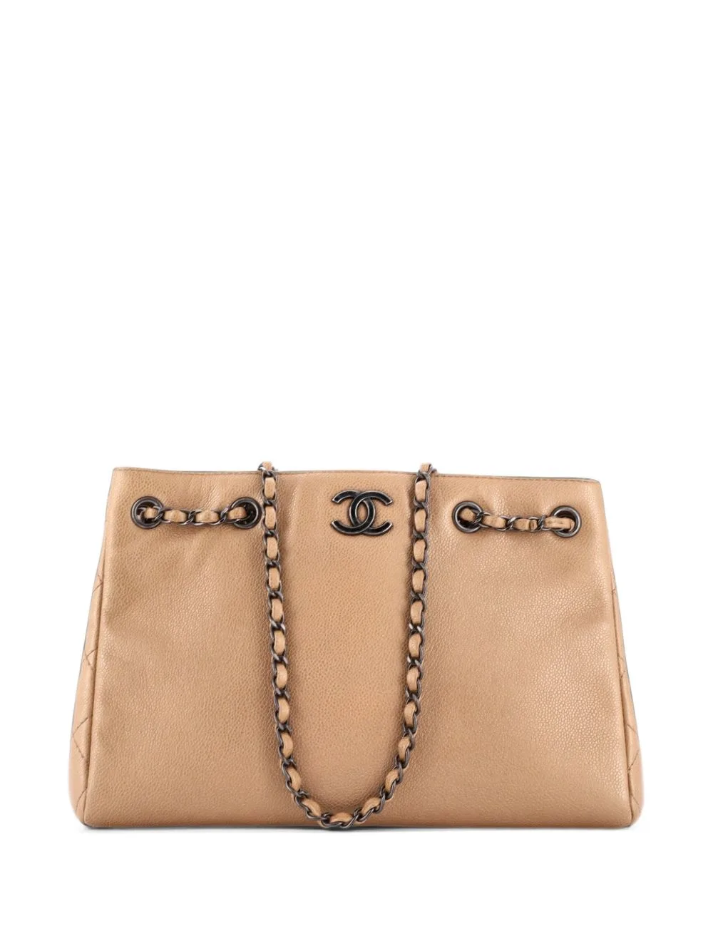 Woven Chain Shopping Caviar Medium Tote Bag by CHANEL Pre-Owned