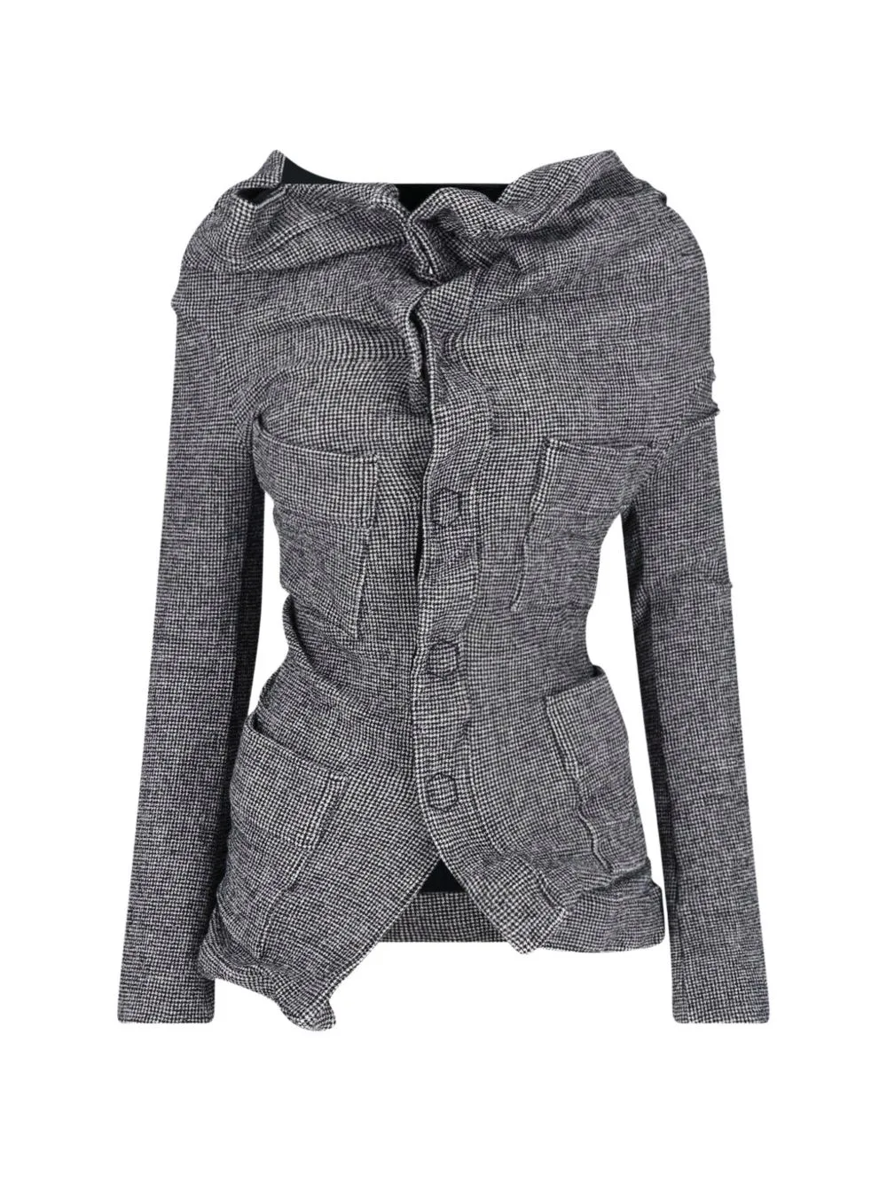 Draped Houndstooth Jacket by Junya Watanabe