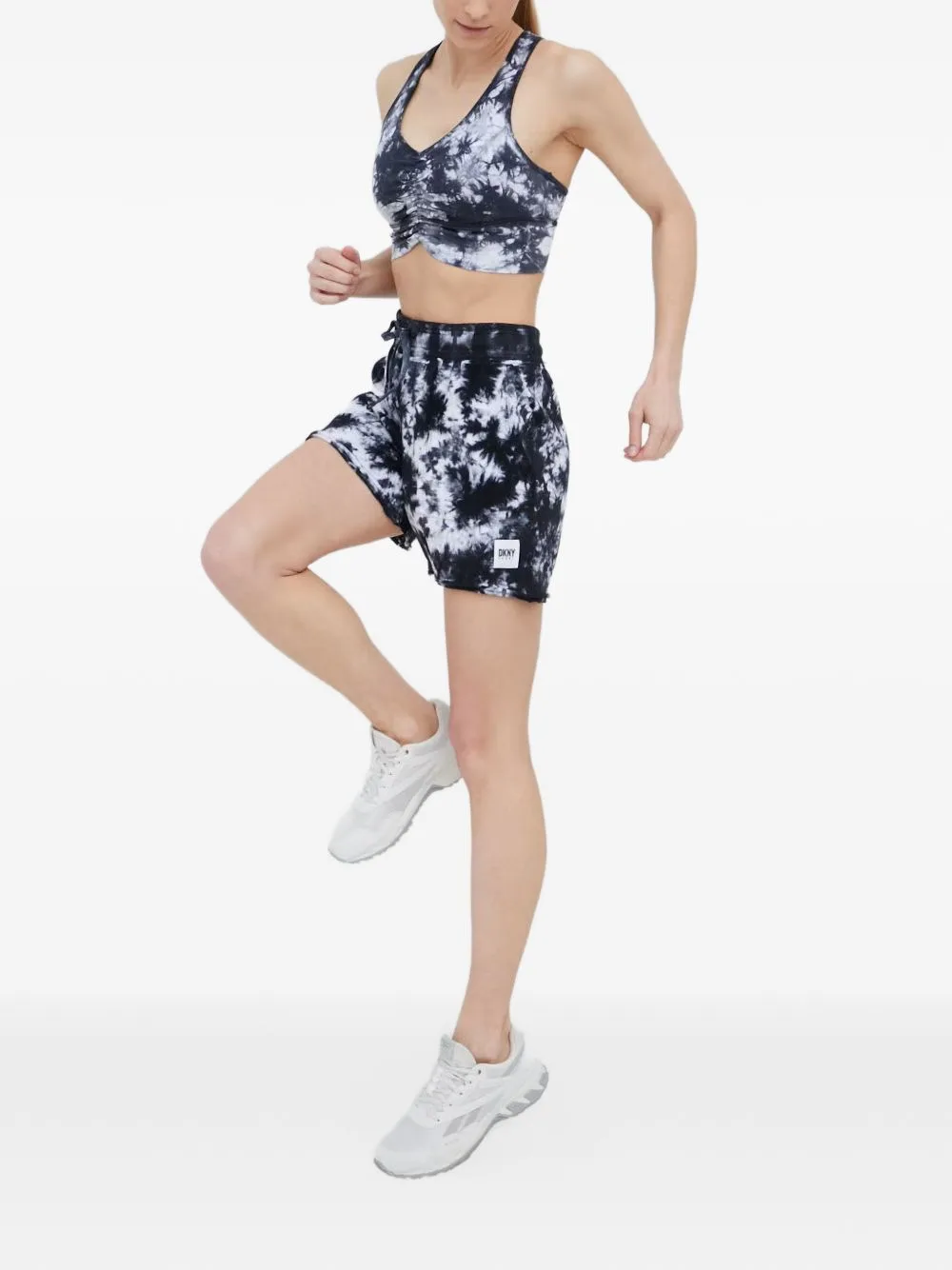 Tie-Dye Ruched Sports Bra by DKNY