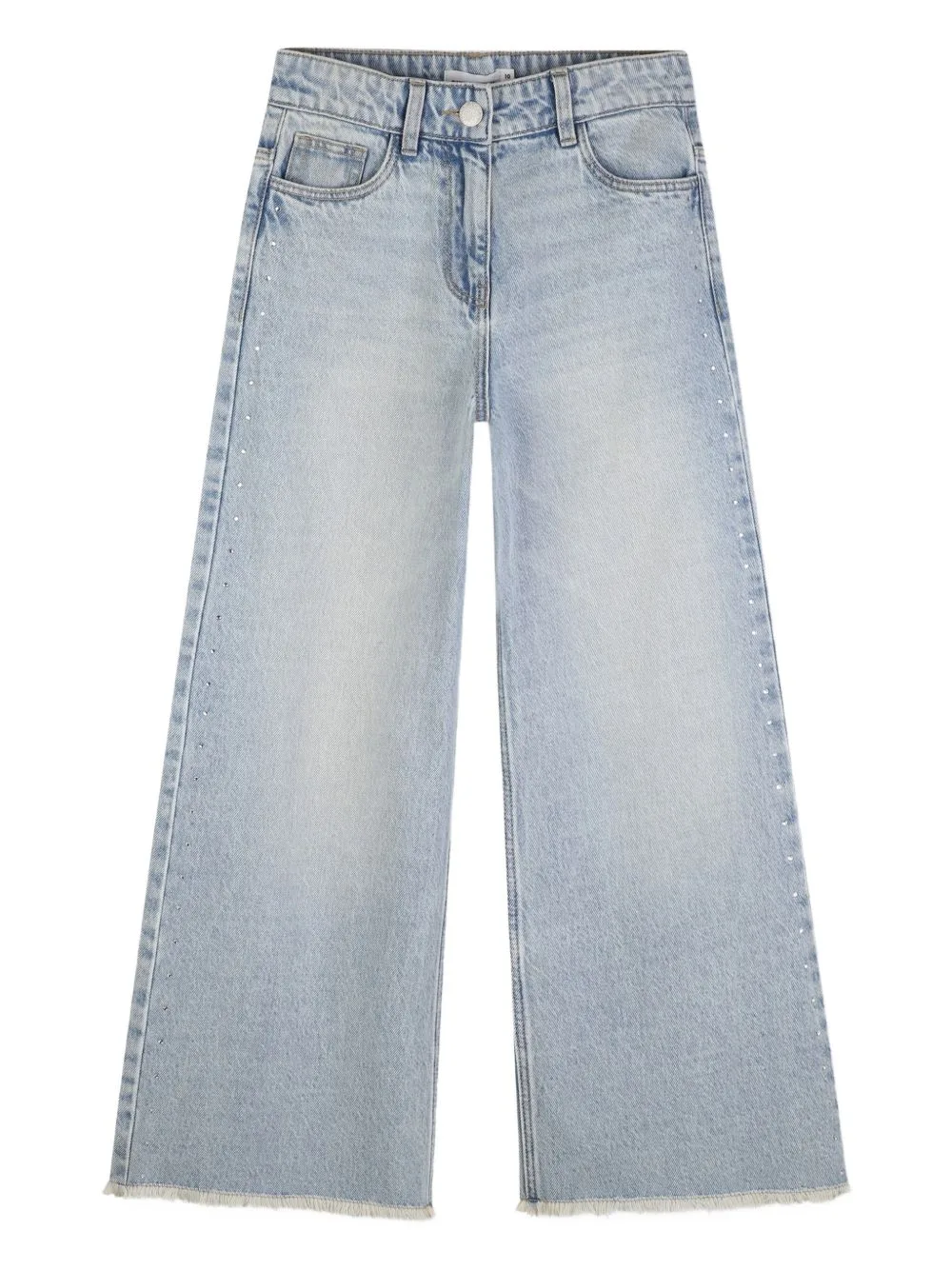 Frayed Wide-Leg Denim Trousers by Billieblush