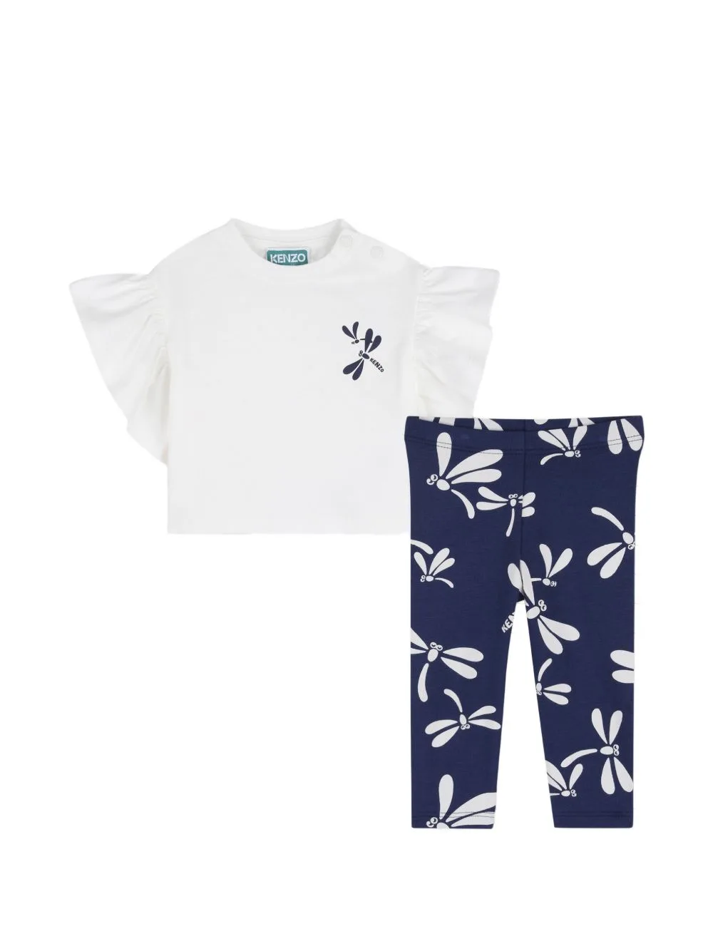 Ruffled Dragonfly-Print Set by Kenzo Kids