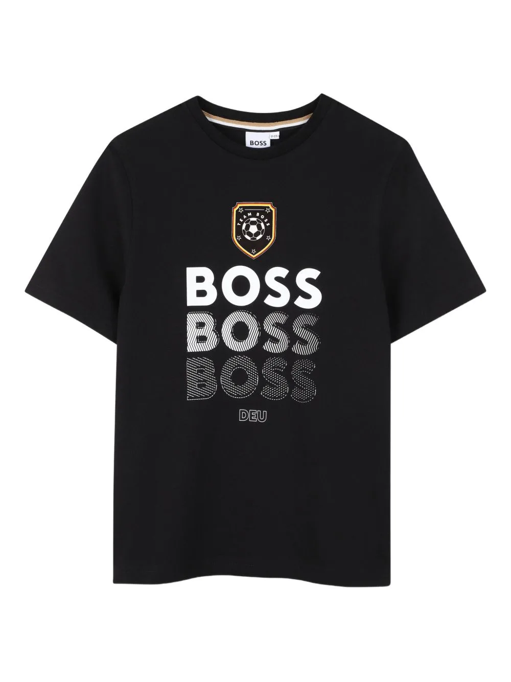 Cotton T-Shirt with Soccer Artwork by BOSS Kidswear