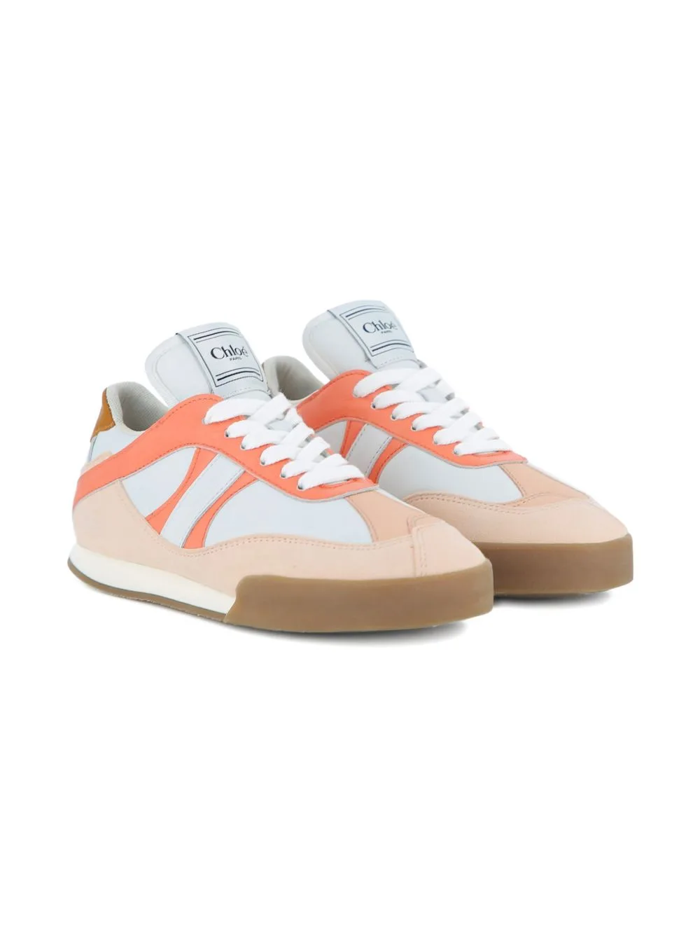 Panelled Lace-Up Sneakers by Chloé Kids