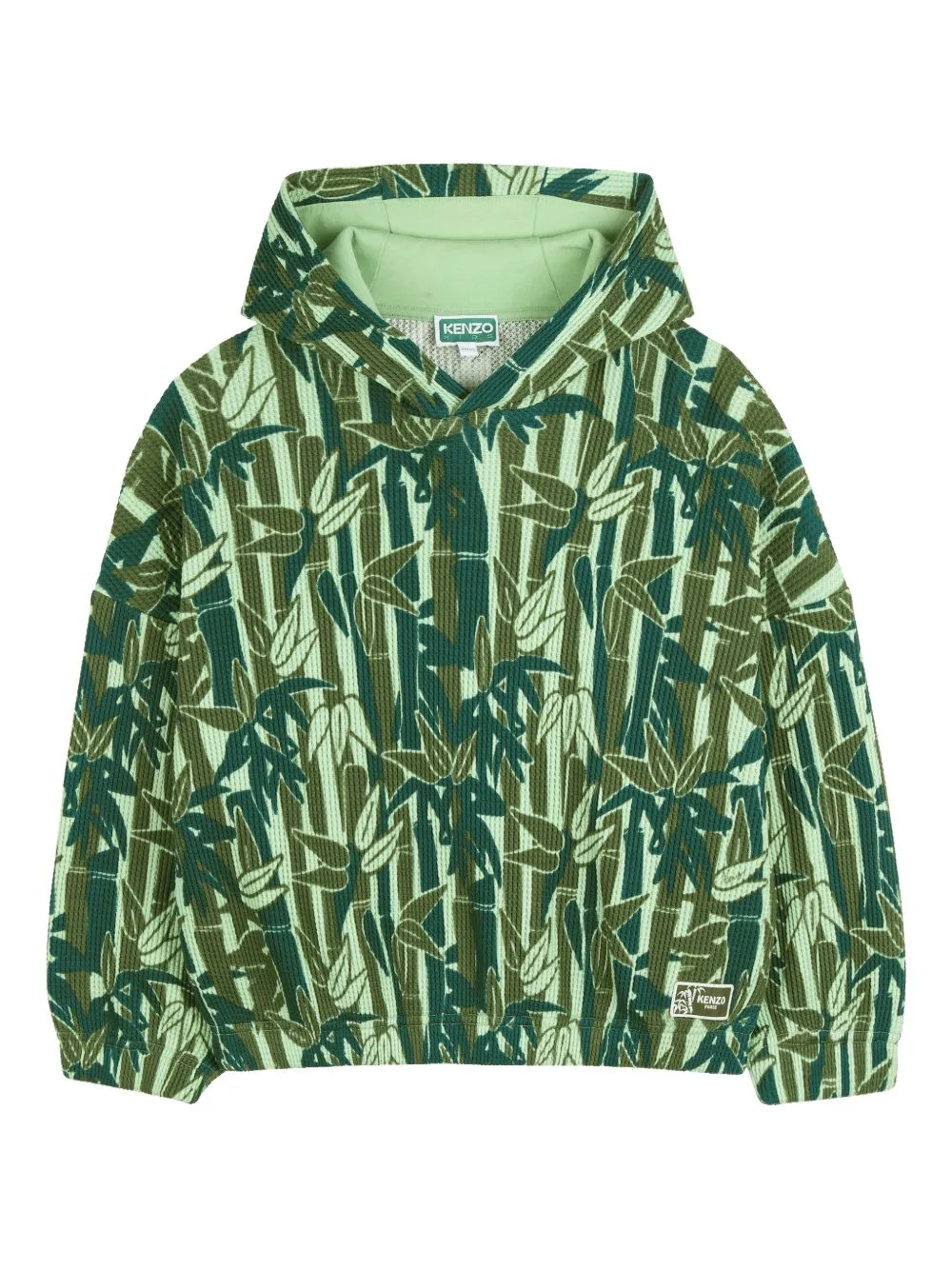 Bamboo-Print Hoodie by Kenzo Kids