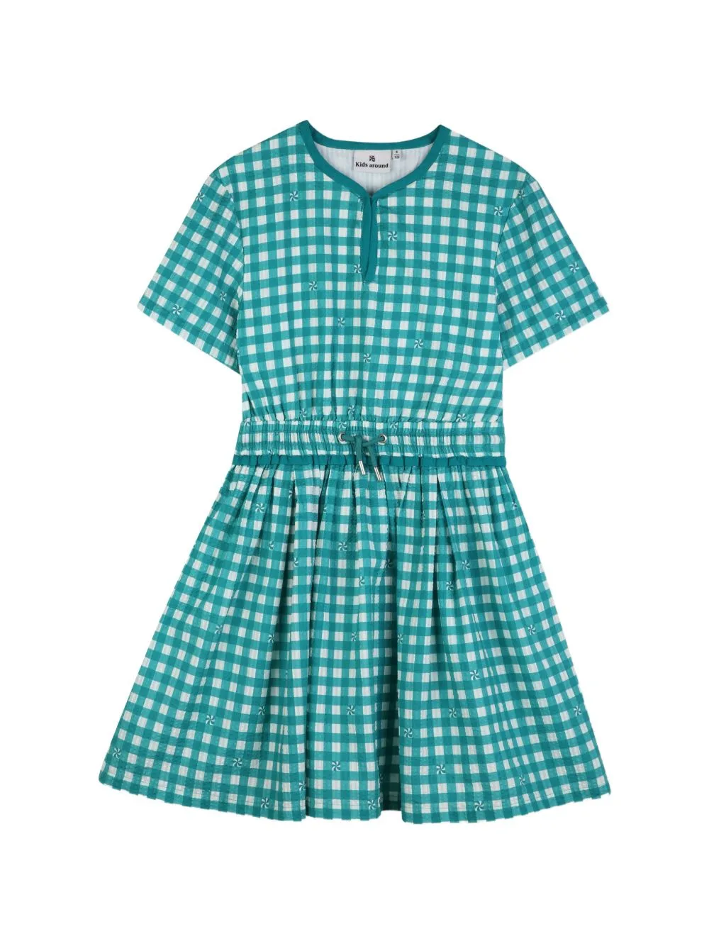 Gingham Short-Sleeve Dress by Kids Around