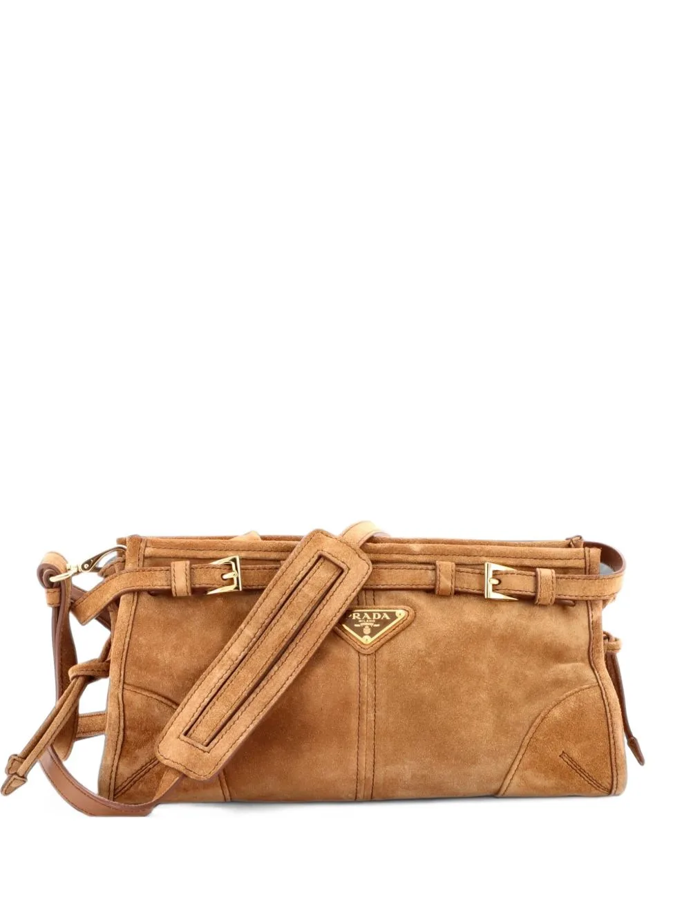 Bonnie Handbag Suede Small Shoulder Bag by Prada Pre-Owned