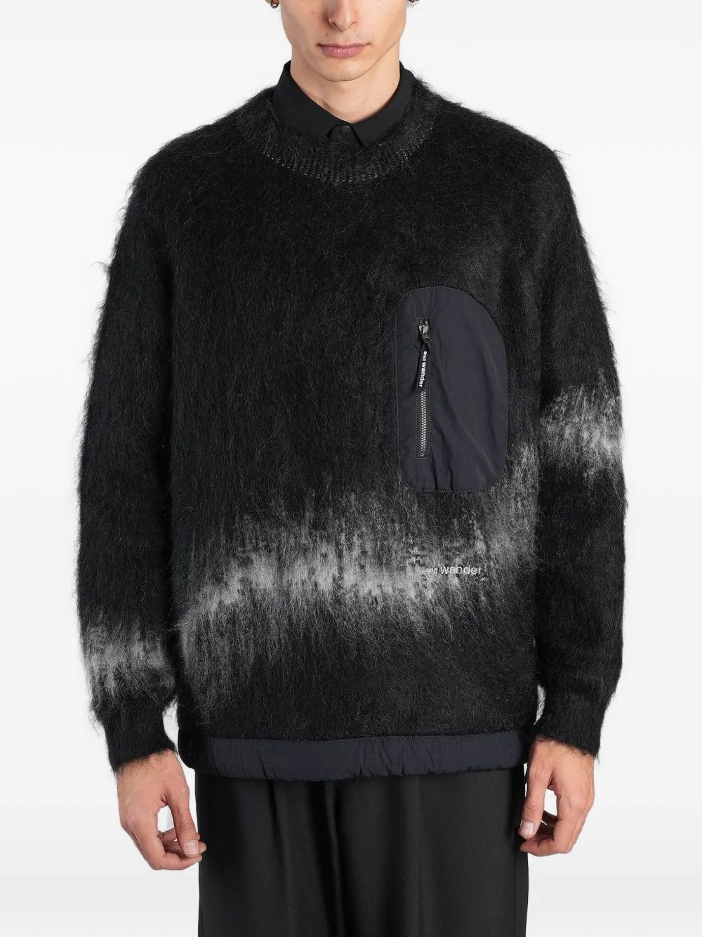 Zip-Pocket Brushed-Knit Sweater by and Wander