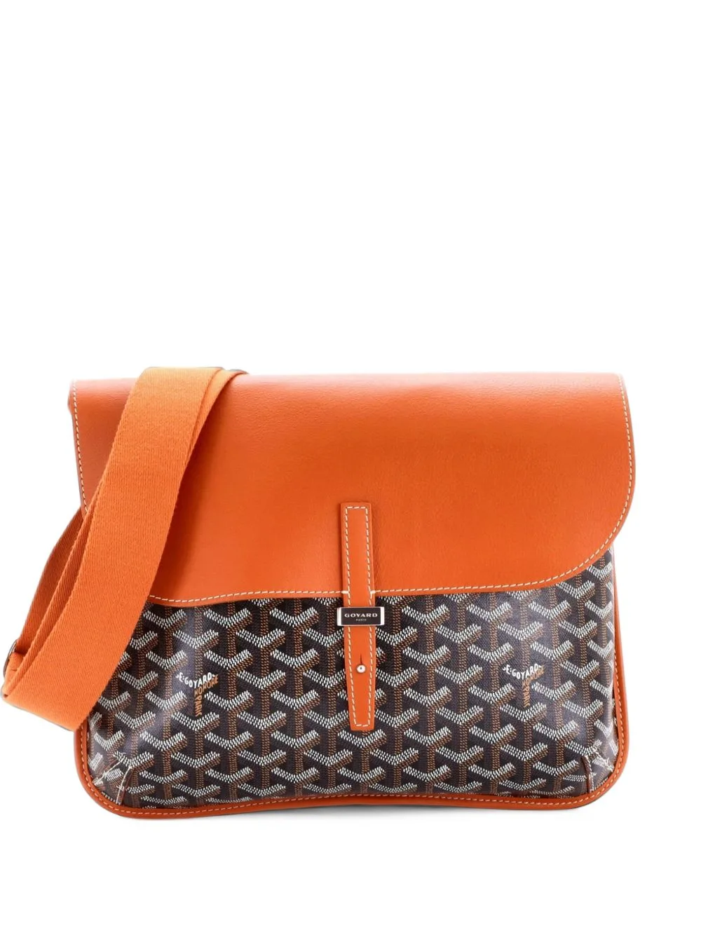 Coursier Messenger Bag Coated Canvas and Leather Crossbody Bag by Goyard Pre-Owned