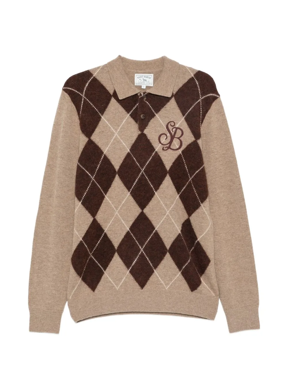 Belmont Argyle-Knit Logo-Embroidered Polo Shirt by MC2 Saint Barth