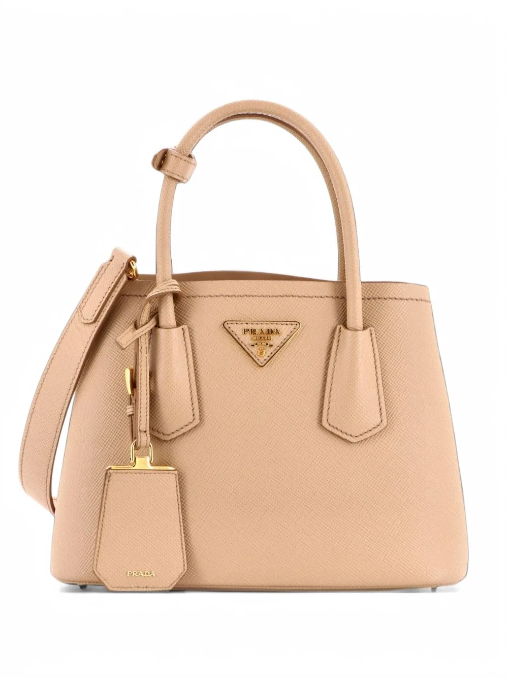 Cuir Double Saffiano Leather Mini Tote Bag by Prada Pre-Owned