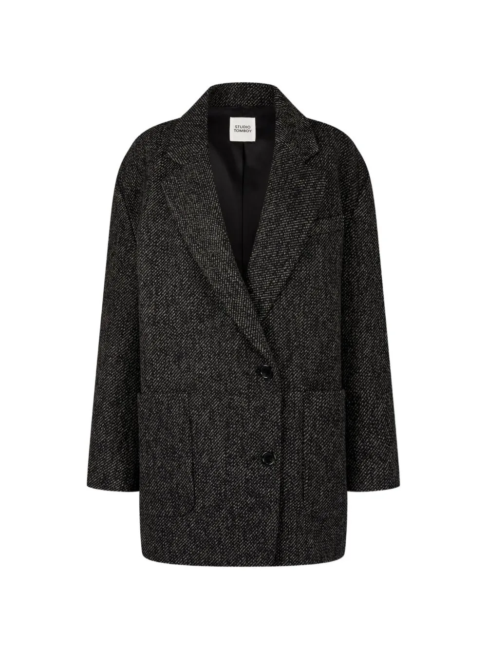 Mélange-Effect Oversized Blazer by TOMBOY