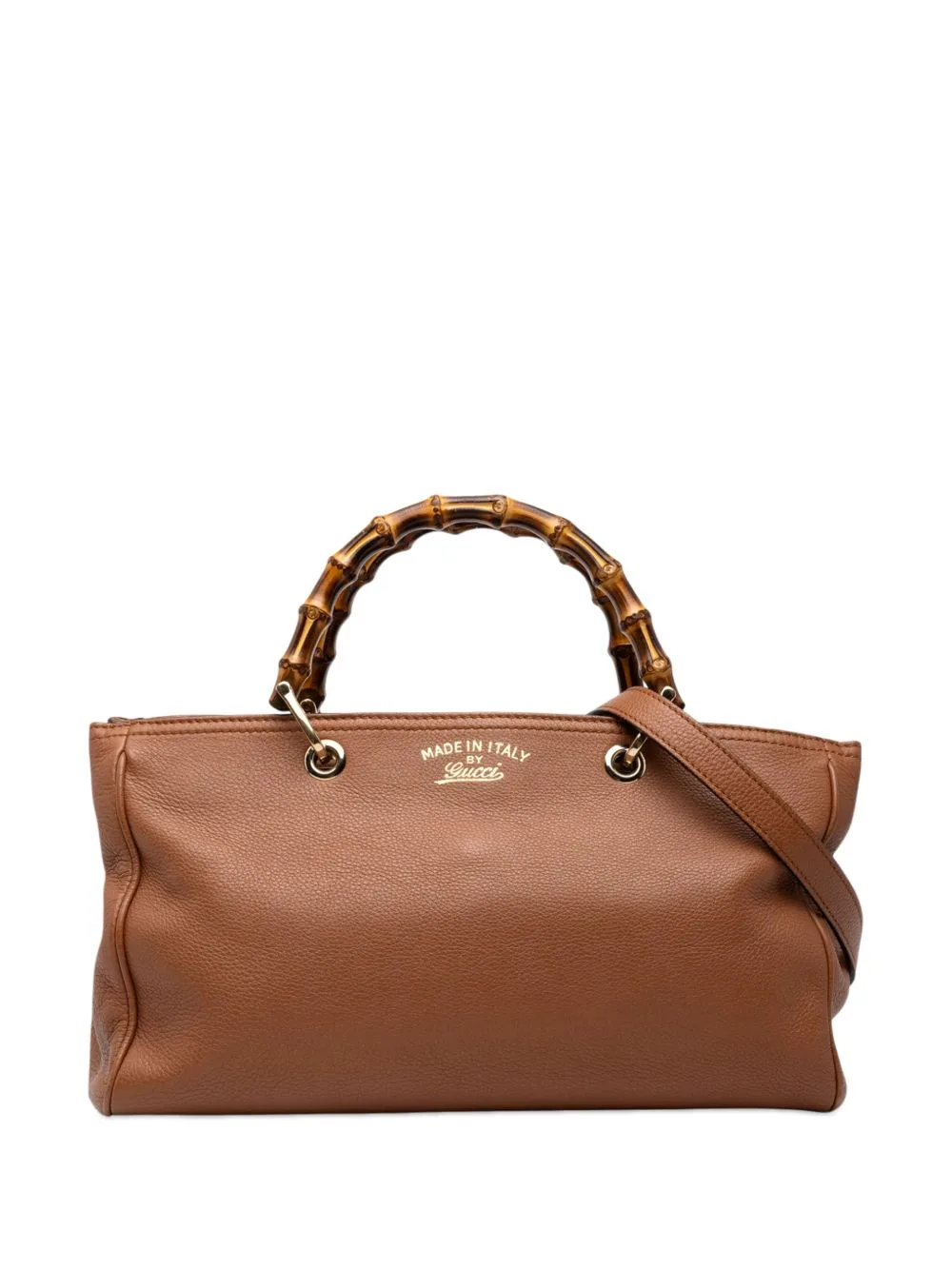 2000-2015 Medium Calfskin Bamboo Shopper Satchel by Gucci Pre-Owned