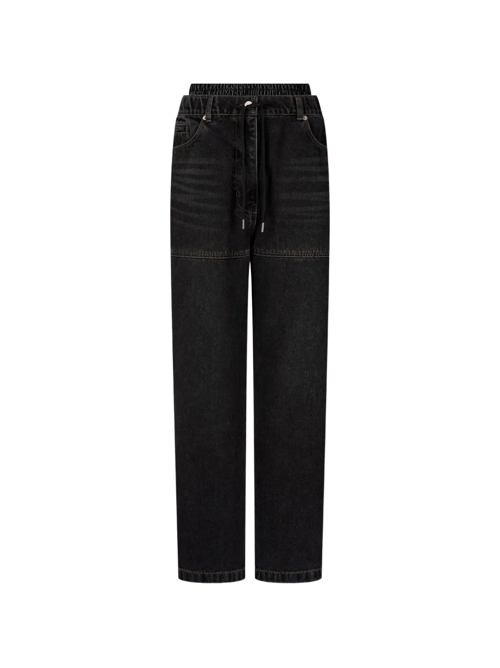 Drawstring Layered-Waist Jeans by TOMBOY