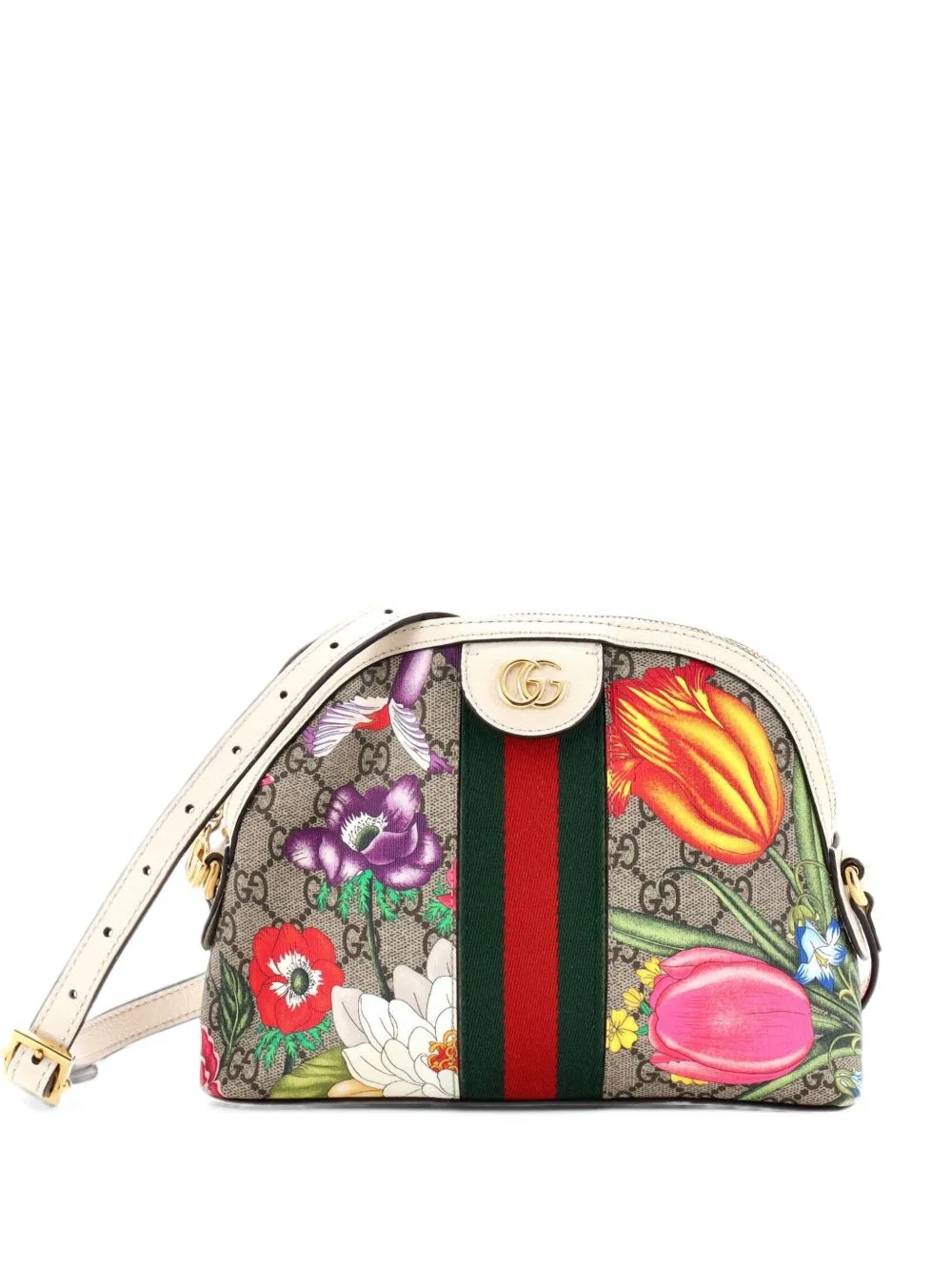 Ophidia Dome Shoulder Bag Flora GG Coated Canvas Small Crossbody Bag by Gucci Pre-Owned