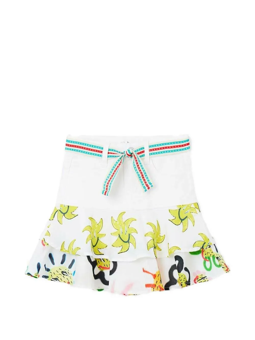 Graphic-Print Tiered Mini Skirt by Desigual