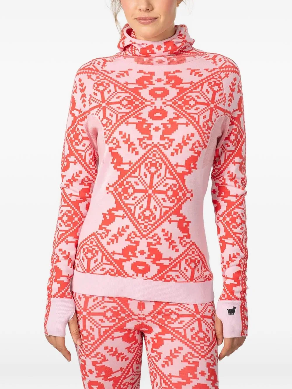 Saga Fair Isle-Patterned High-Neck Hoodie by Kari Traa