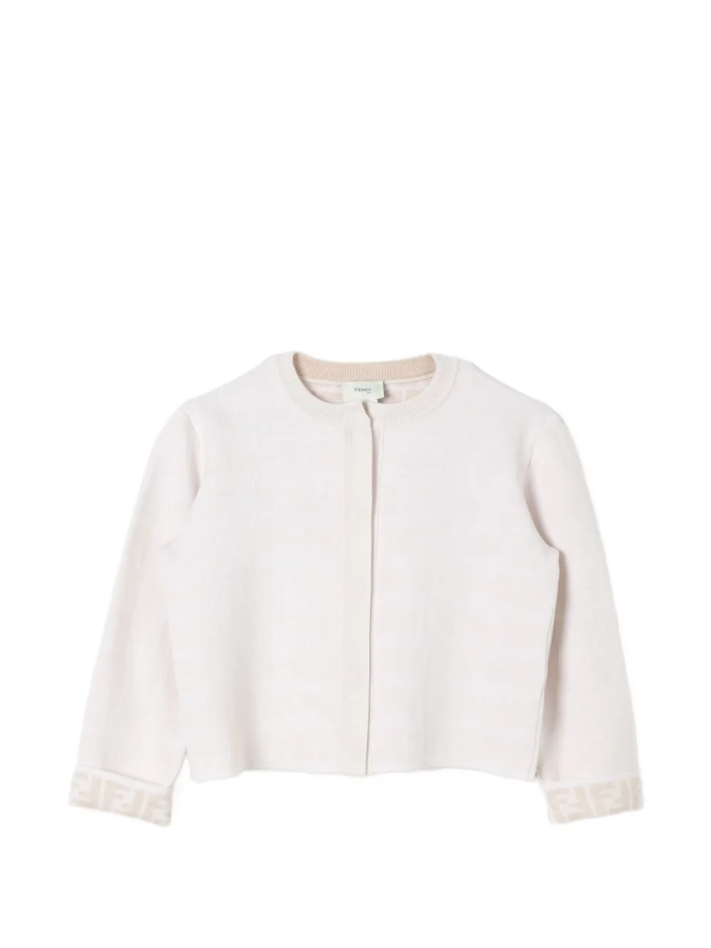 FF-motif Long-Sleeve Cardigan by Fendi Kids
