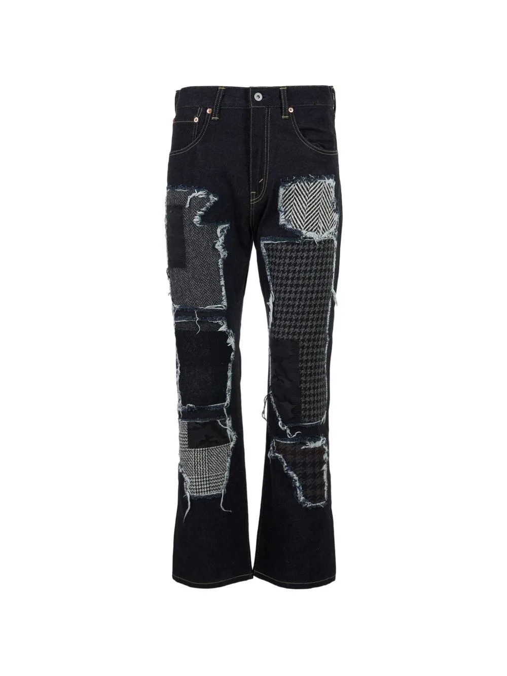 Patchwork Frayed-Edge Jeans by Junya Watanabe MAN