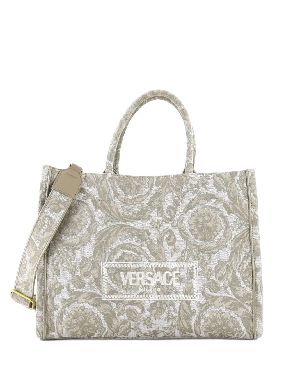 Athena Convertible Barocco Jacquard Medium Tote Bag by Versace Pre-Owned