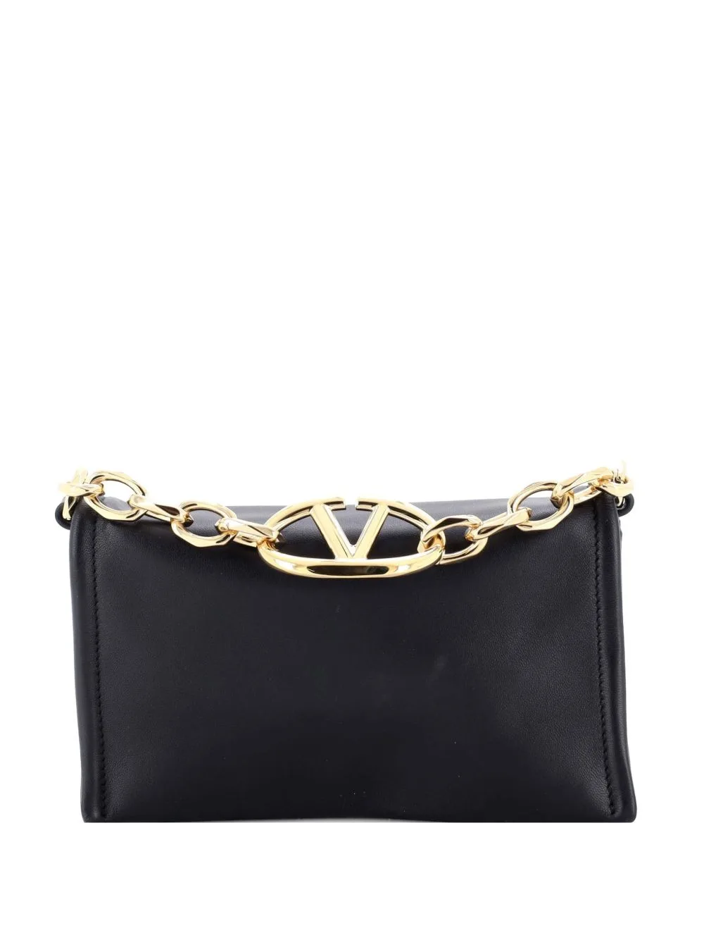 VLogo Chain Leather Mini Clutch Bag by Valentino Garavani Pre-Owned