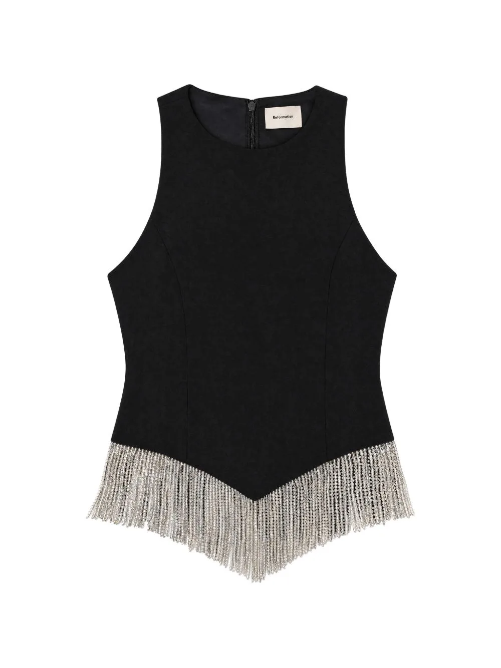 Sovina Crystal-Fringe Sleeveless Top by Reformation