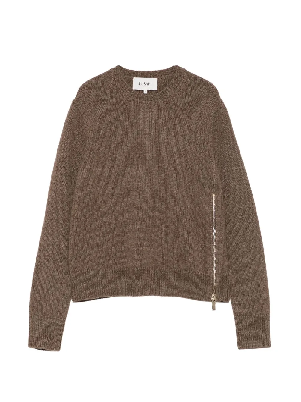 Zip-Detail Crew-Neck Sweater by Ba&Sh