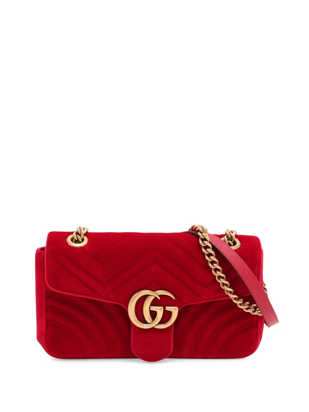 2016-2026 Medium GG Marmont Matelasse Velvet Shoulder Bag by Gucci Pre-Owned