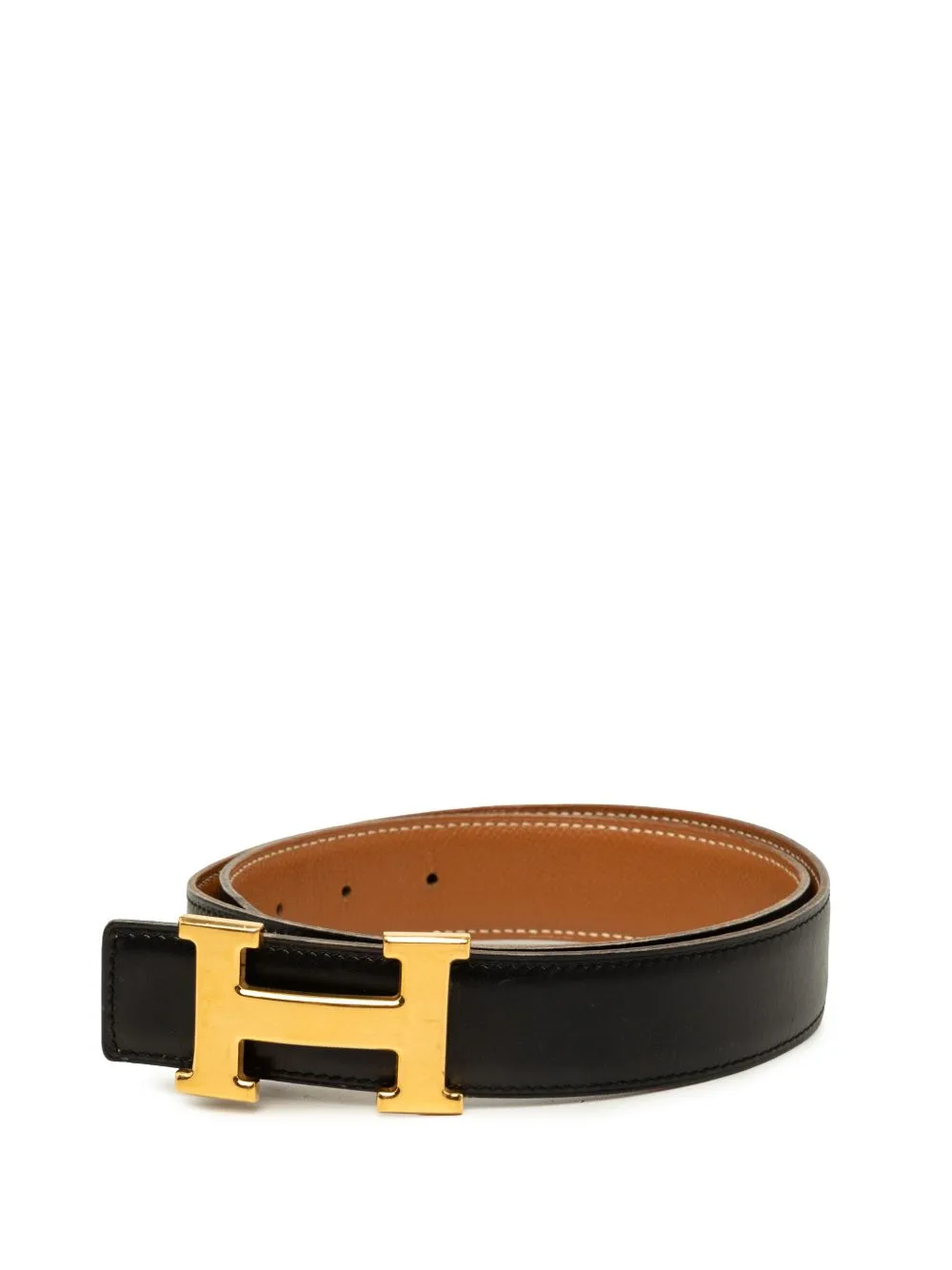 1999 Box Calf and Courchevel Constance H Reversible Belt by Hermès Pre-Owned