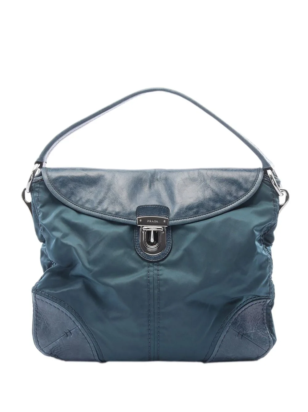 2000-2013 Vitello Trimmed Tessuto Shoulder Bag by Prada Pre-Owned