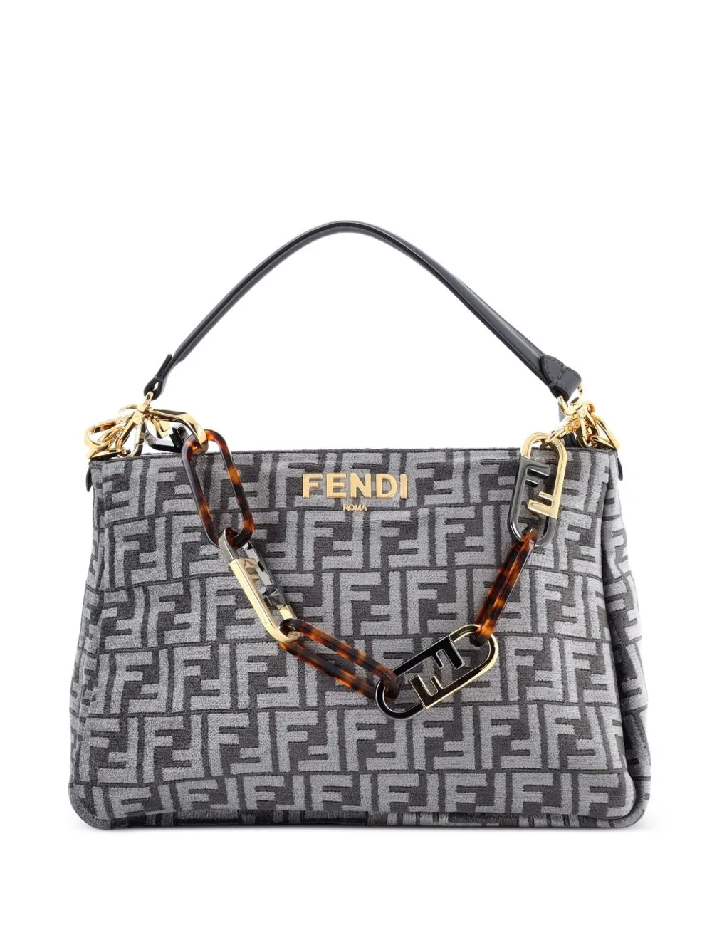 O'Lock Zip Shoulder Bag Zucca Chenille Hobo Bag by Fendi Pre-Owned