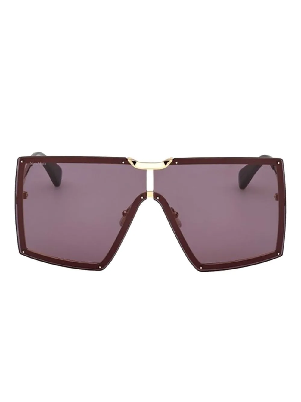 Square-Frame Gold-Detail Sunglasses by Max Mara Eyewear