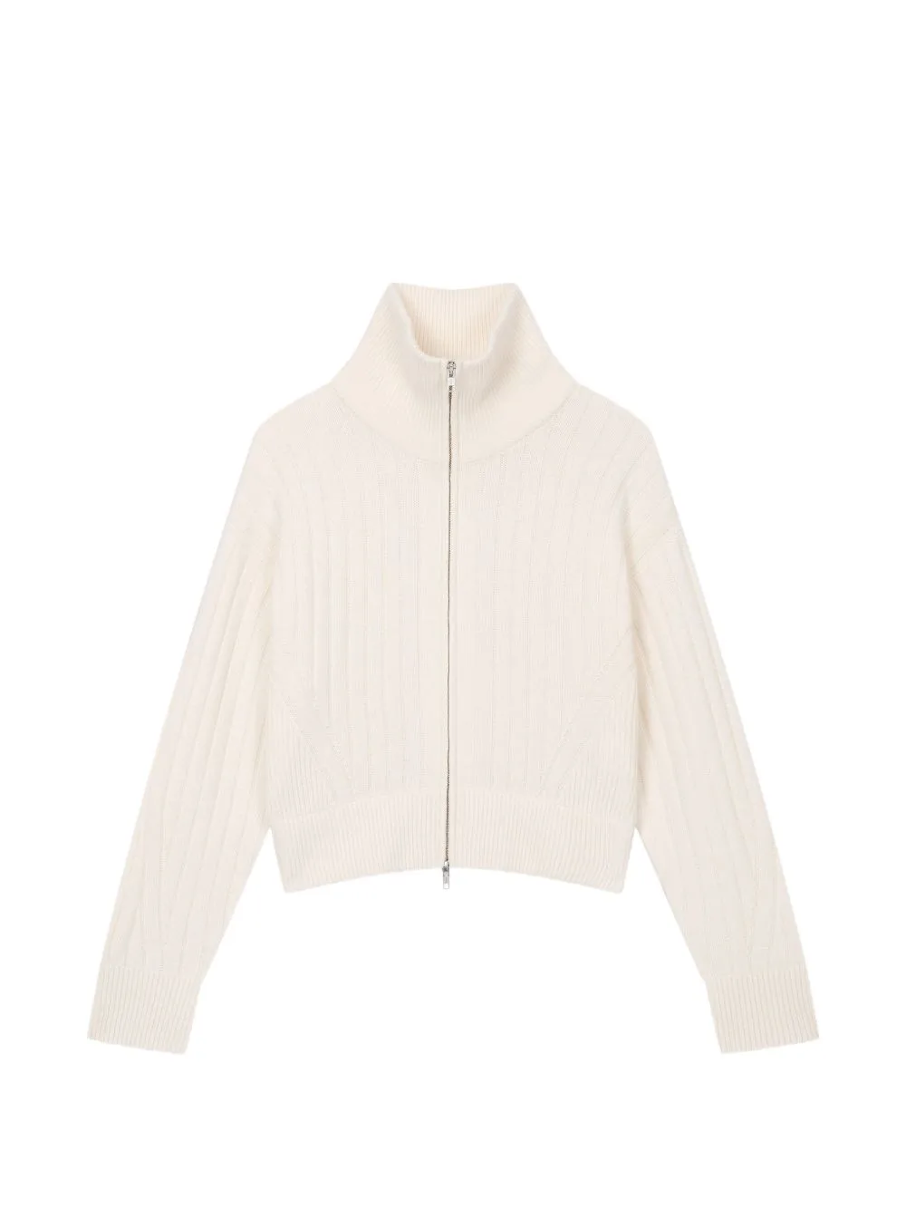 Ribbed-Knit Zip-Up Cardigan by TOMBOY
