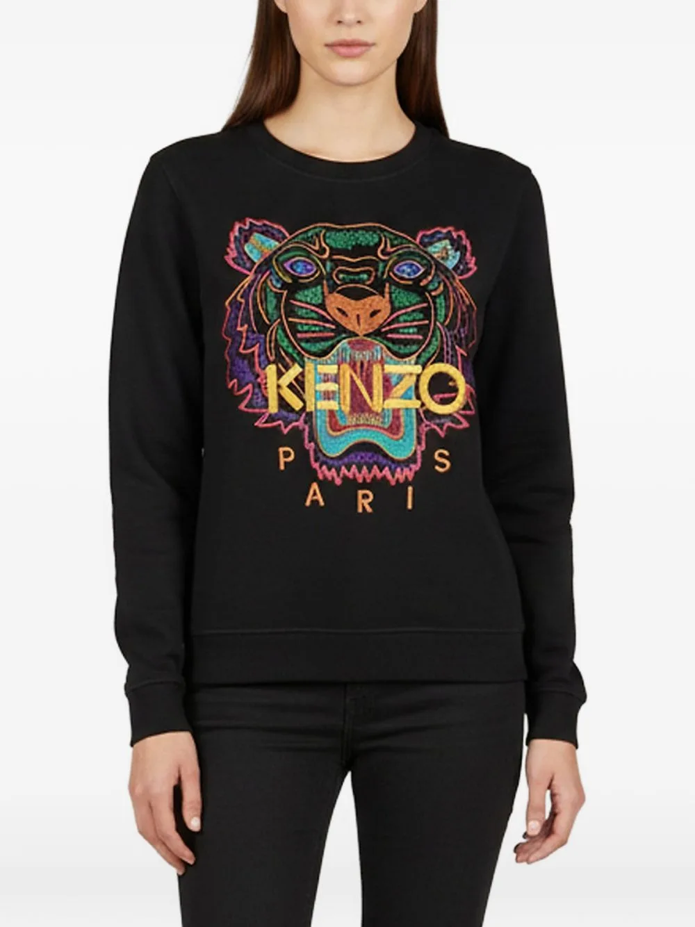 Tiger-Embroidered Crew-Neck Sweater by Kenzo Pre-Owned