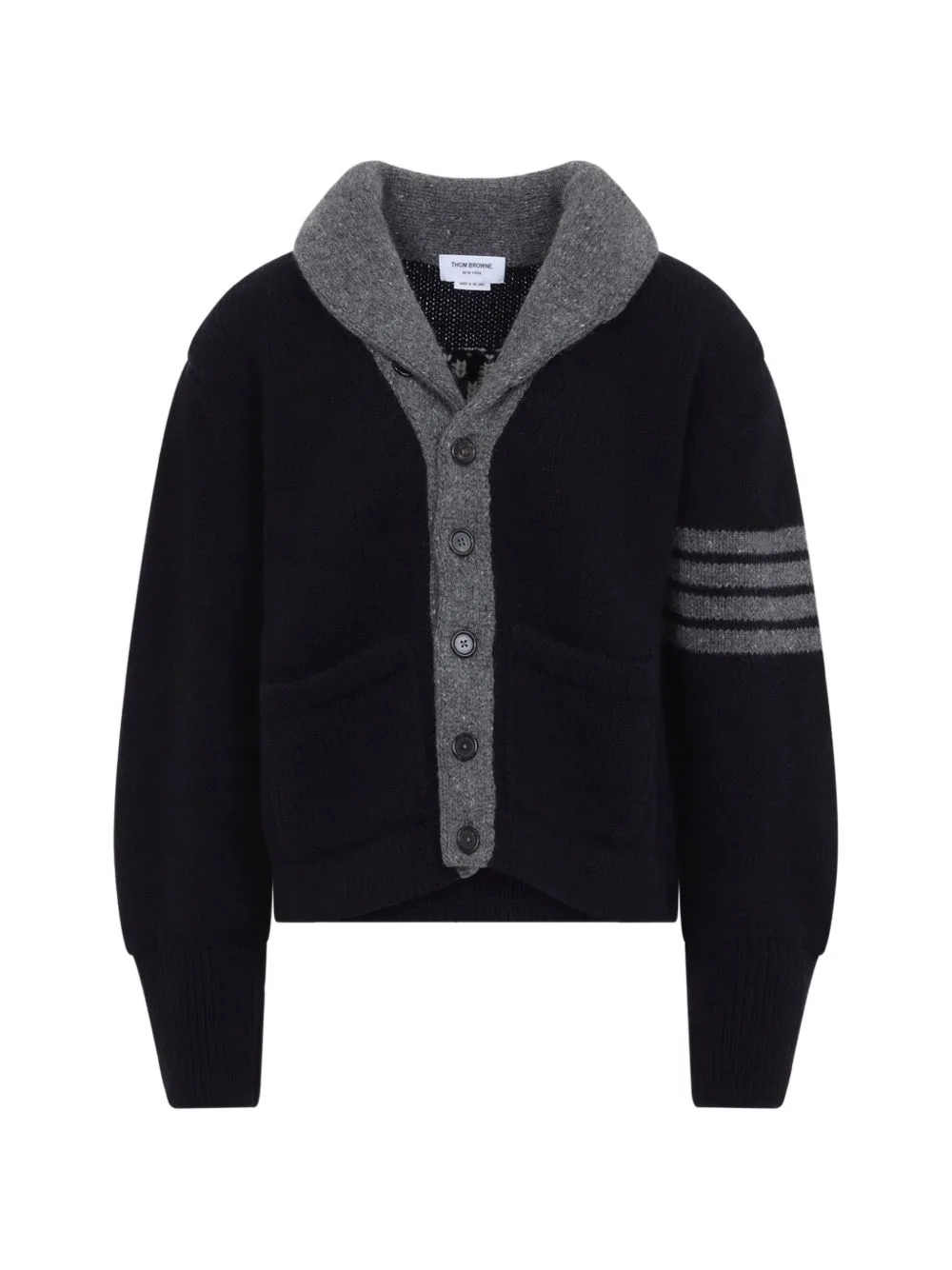 4-Bar Shawl-Collar Cardigan by Thom Browne