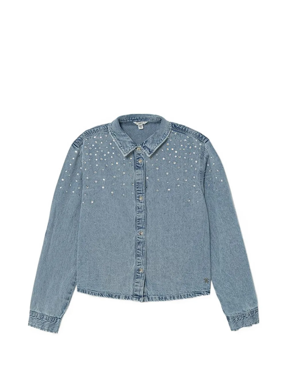 Rhinestone-Embellished Denim Shirt by guess kids