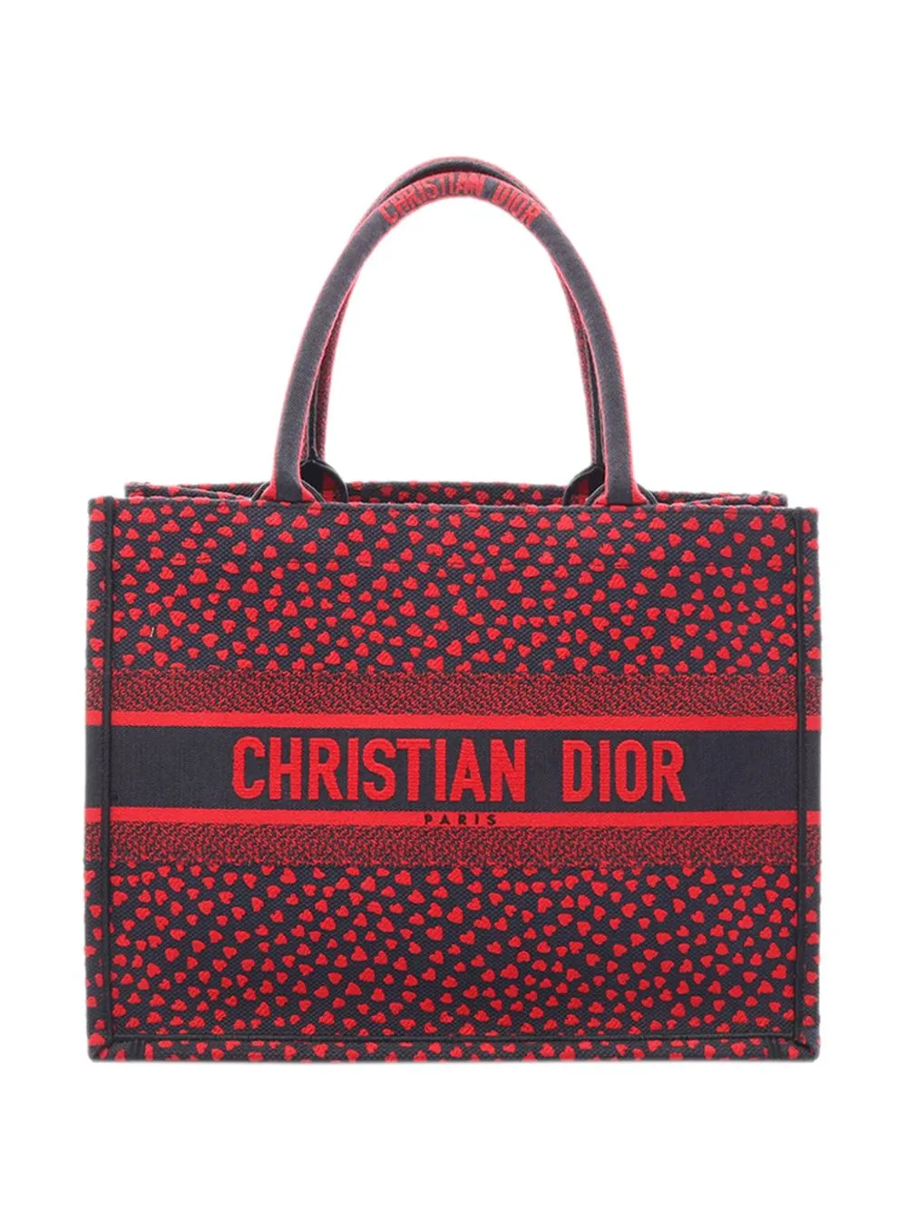 2020-2026 Medium Canvas Pop Hearts I Love Paris Book Tote Bag by Christian Dior Pre-Owned