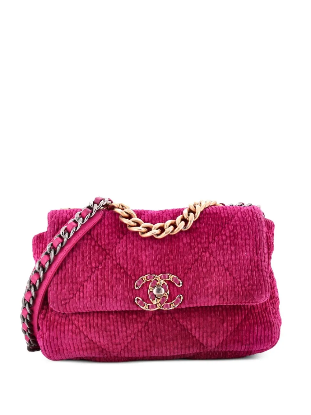19 Flap Bag Quilted Corduroy Medium Crossbody Bag