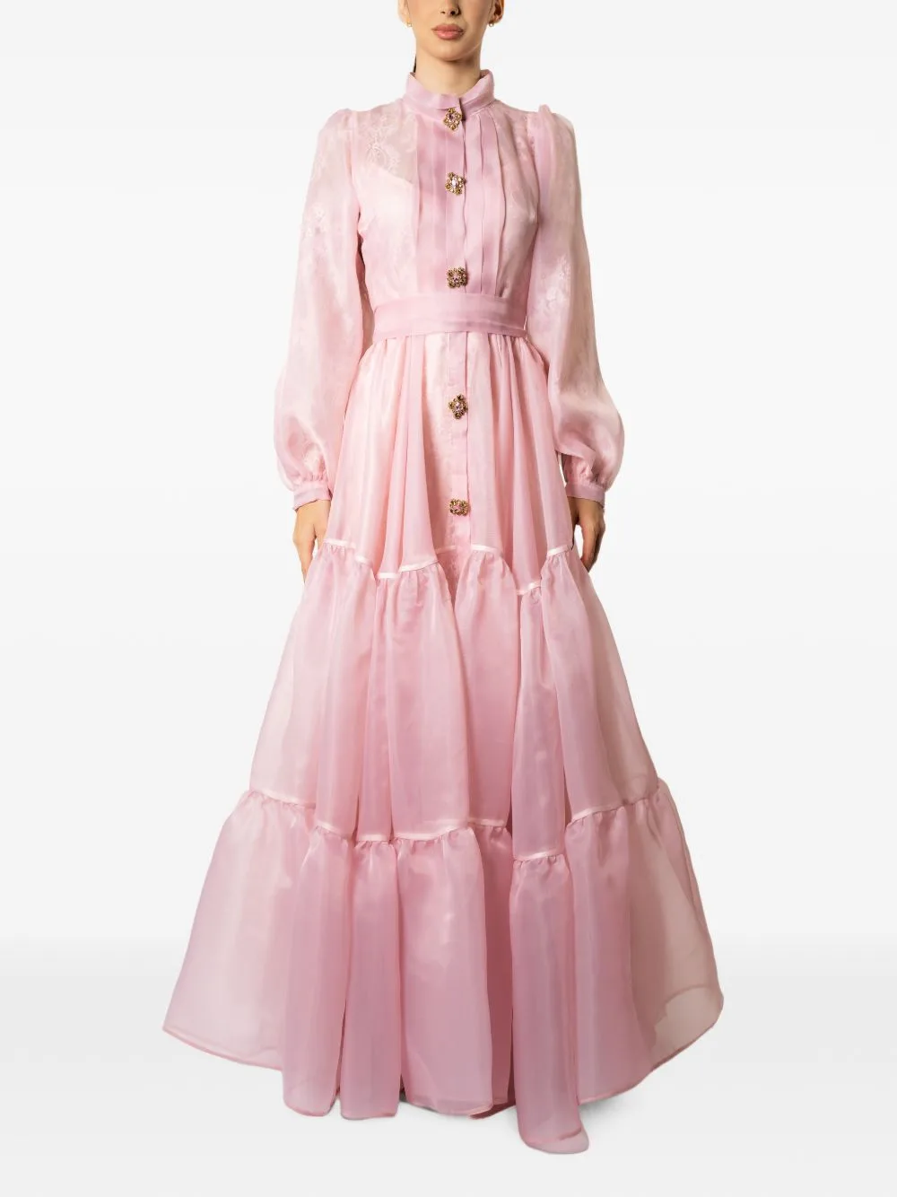Blossum Tiered Floral-Lace Maxi Dress by MIAU by Clara Rotescu