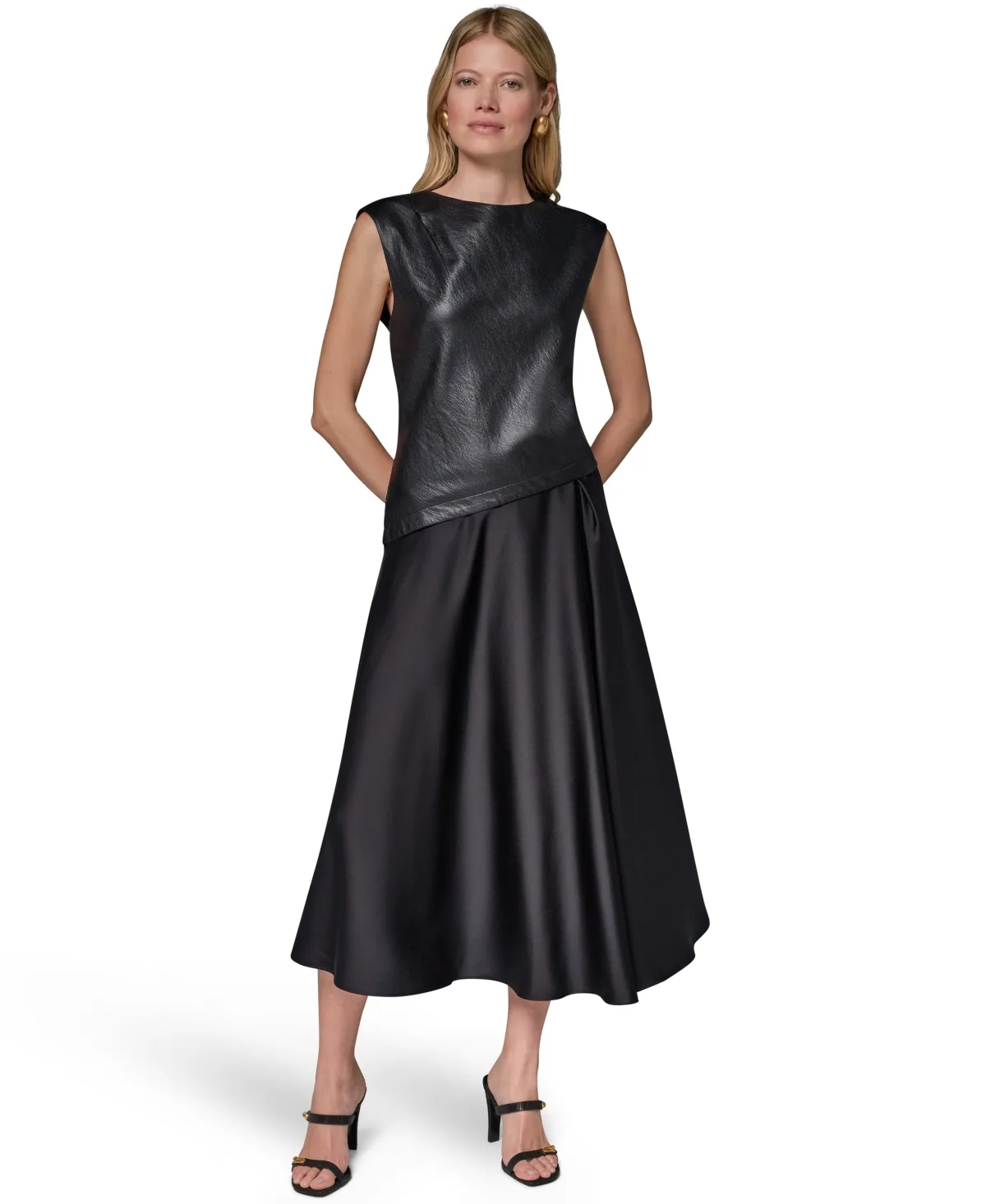 Sleeveless Boat Neck Dress by Donna Karan New York