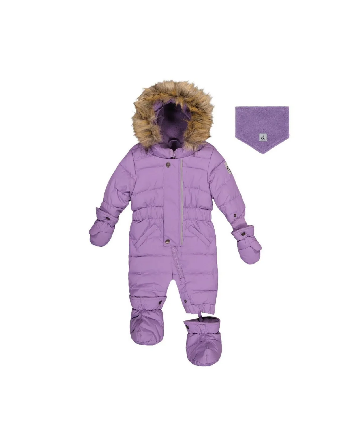 Original One Piece Puffy Snowsuit with Removable Mittens and Boots by Deux Par Deux