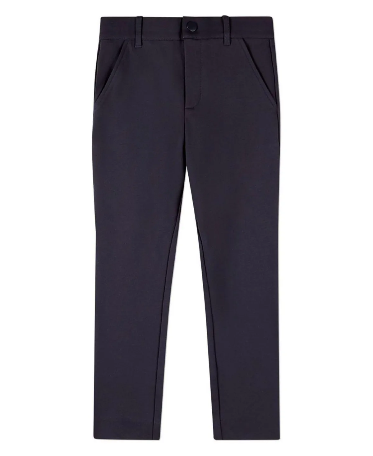 Rayon-Blend 2-Pocket Solid-Color Stretch Knit Dress Pants by Memoi
