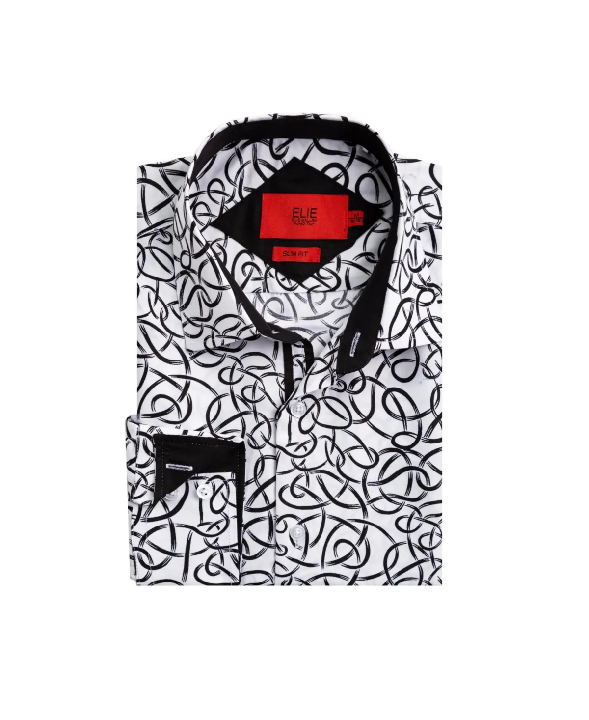 Slim Fit Swirl Print Button-Down Shirt by Elie Balleh