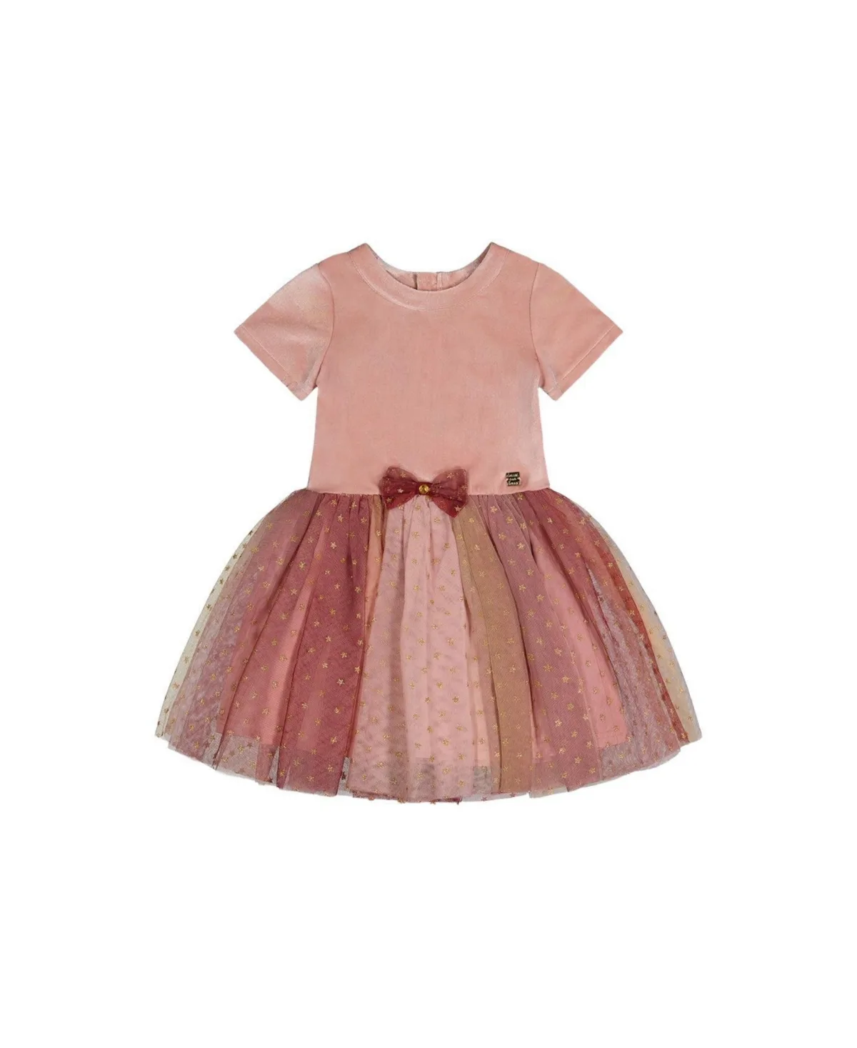 Bi-Material Dress with Gradient Print Skirt by Deux Par Deux