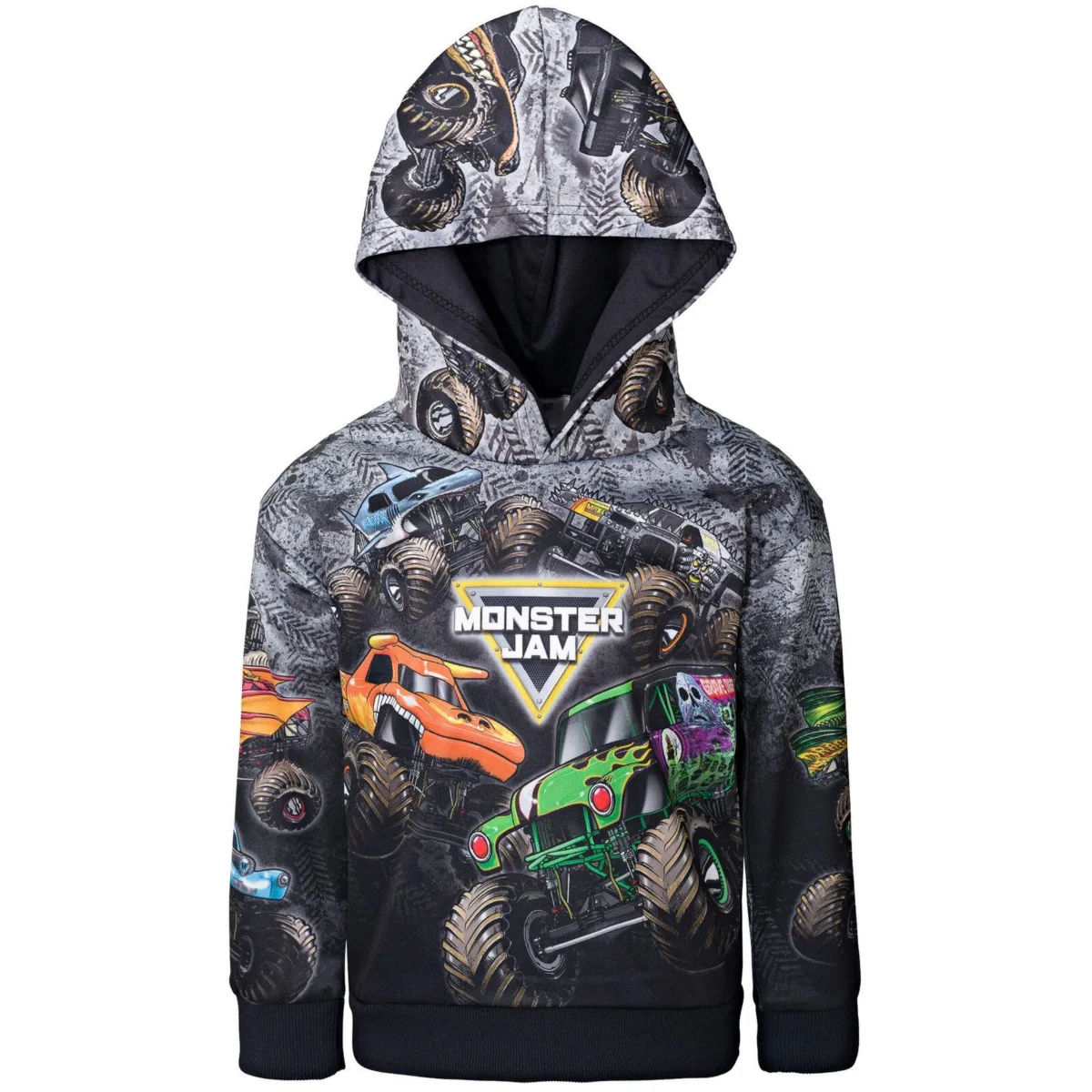 Zombie Grave Digger Megalodon Fleece Pullover Hoodie by Monster Jam