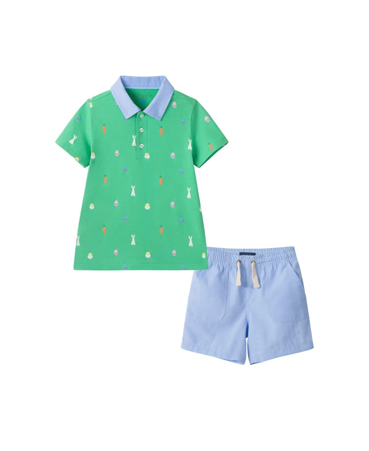 Bunny Toss Knit Polo and Short Set by Andy & Evan
