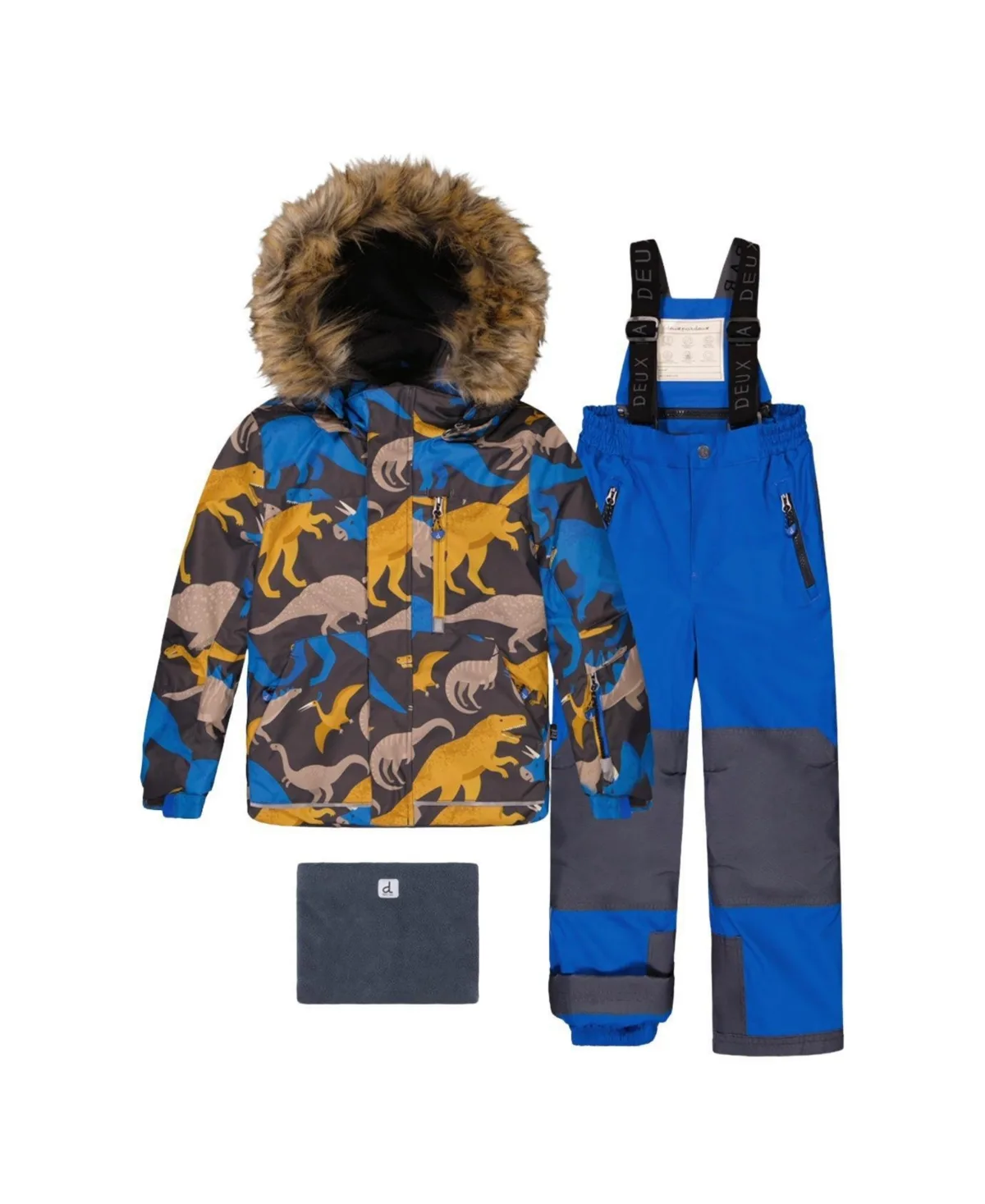 Two Piece Play Snowsuit Dinosaur Print with Pants by Deux Par Deux