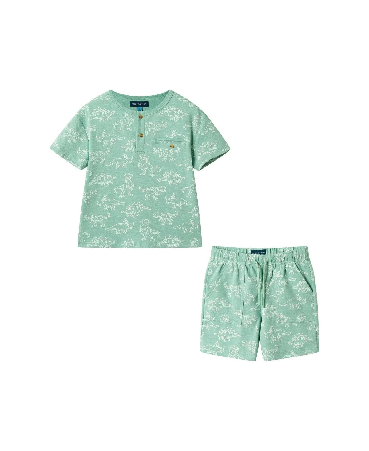 Graphic Print Henley Set by Andy & Evan